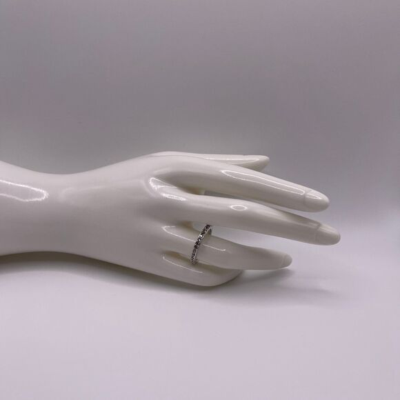 COACH Signature Silver Minimal Pave Rhinestone Band Ring - Picture 4 of 12